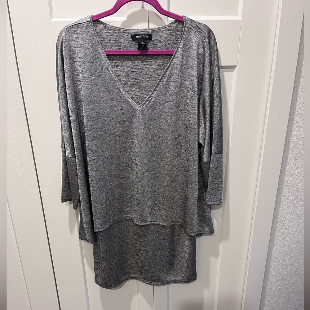WHITE HOUSE BLACK MARKET (WHBM) PRE-LOVED AUTHENTIC GREY SPACE DYE TUNIC/DRESS